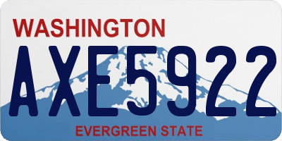 WA license plate AXE5922