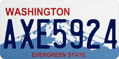WA license plate AXE5924