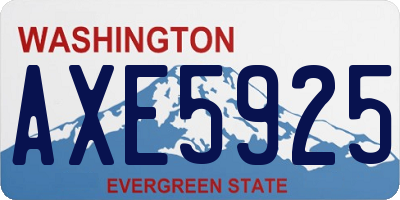 WA license plate AXE5925
