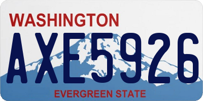 WA license plate AXE5926