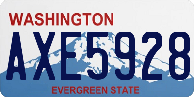 WA license plate AXE5928
