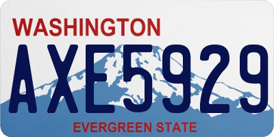 WA license plate AXE5929
