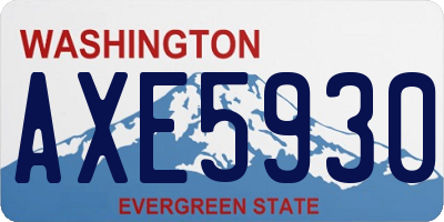 WA license plate AXE5930