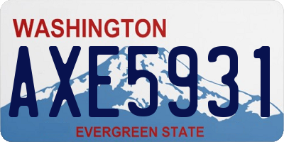 WA license plate AXE5931