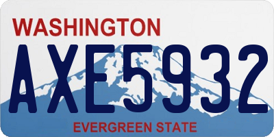 WA license plate AXE5932