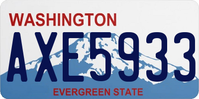 WA license plate AXE5933