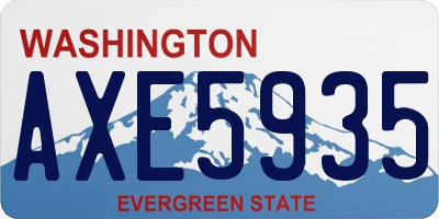 WA license plate AXE5935
