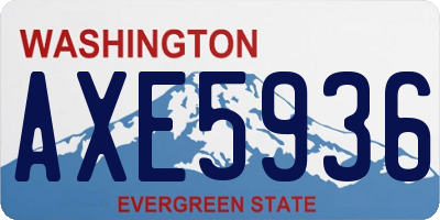 WA license plate AXE5936