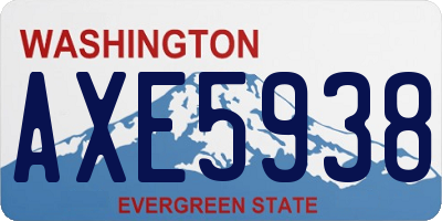 WA license plate AXE5938