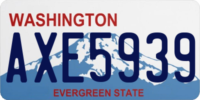 WA license plate AXE5939