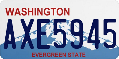 WA license plate AXE5945