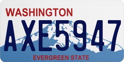 WA license plate AXE5947