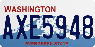 WA license plate AXE5948