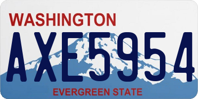 WA license plate AXE5954