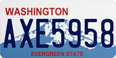 WA license plate AXE5958