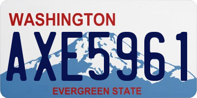 WA license plate AXE5961