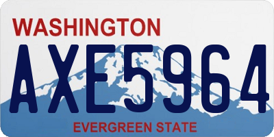 WA license plate AXE5964
