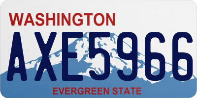 WA license plate AXE5966