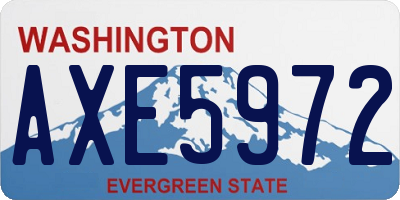 WA license plate AXE5972