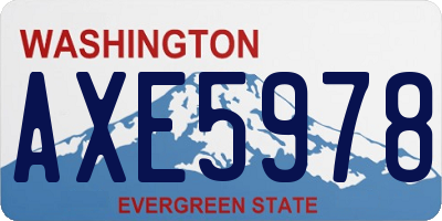 WA license plate AXE5978