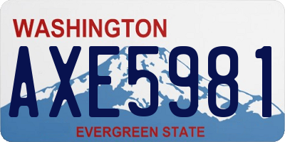 WA license plate AXE5981