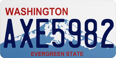 WA license plate AXE5982