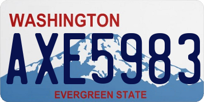 WA license plate AXE5983