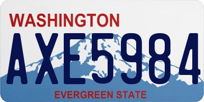 WA license plate AXE5984