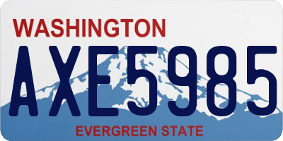 WA license plate AXE5985