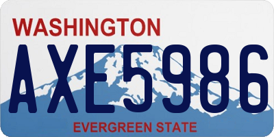 WA license plate AXE5986