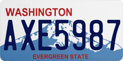 WA license plate AXE5987