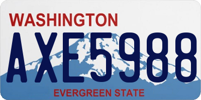 WA license plate AXE5988