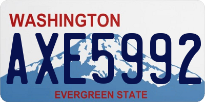 WA license plate AXE5992