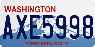 WA license plate AXE5998