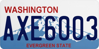 WA license plate AXE6003