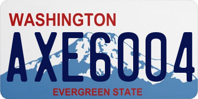 WA license plate AXE6004
