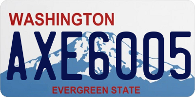 WA license plate AXE6005