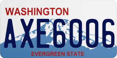 WA license plate AXE6006