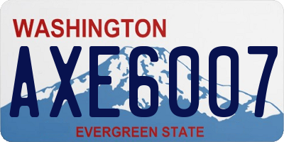 WA license plate AXE6007