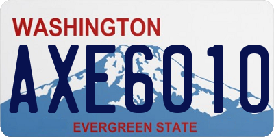 WA license plate AXE6010