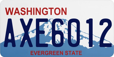 WA license plate AXE6012