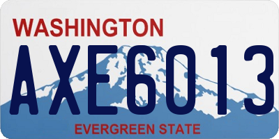 WA license plate AXE6013