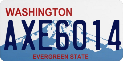 WA license plate AXE6014