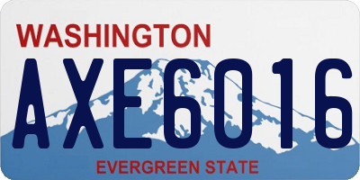 WA license plate AXE6016