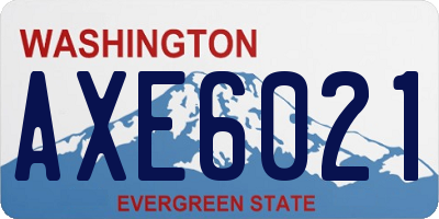 WA license plate AXE6021