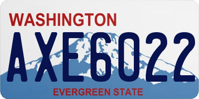 WA license plate AXE6022