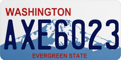 WA license plate AXE6023