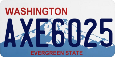 WA license plate AXE6025