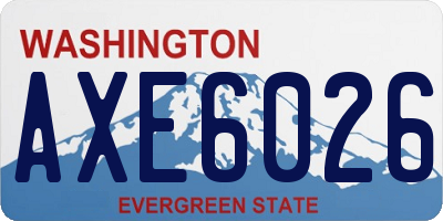 WA license plate AXE6026
