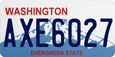 WA license plate AXE6027